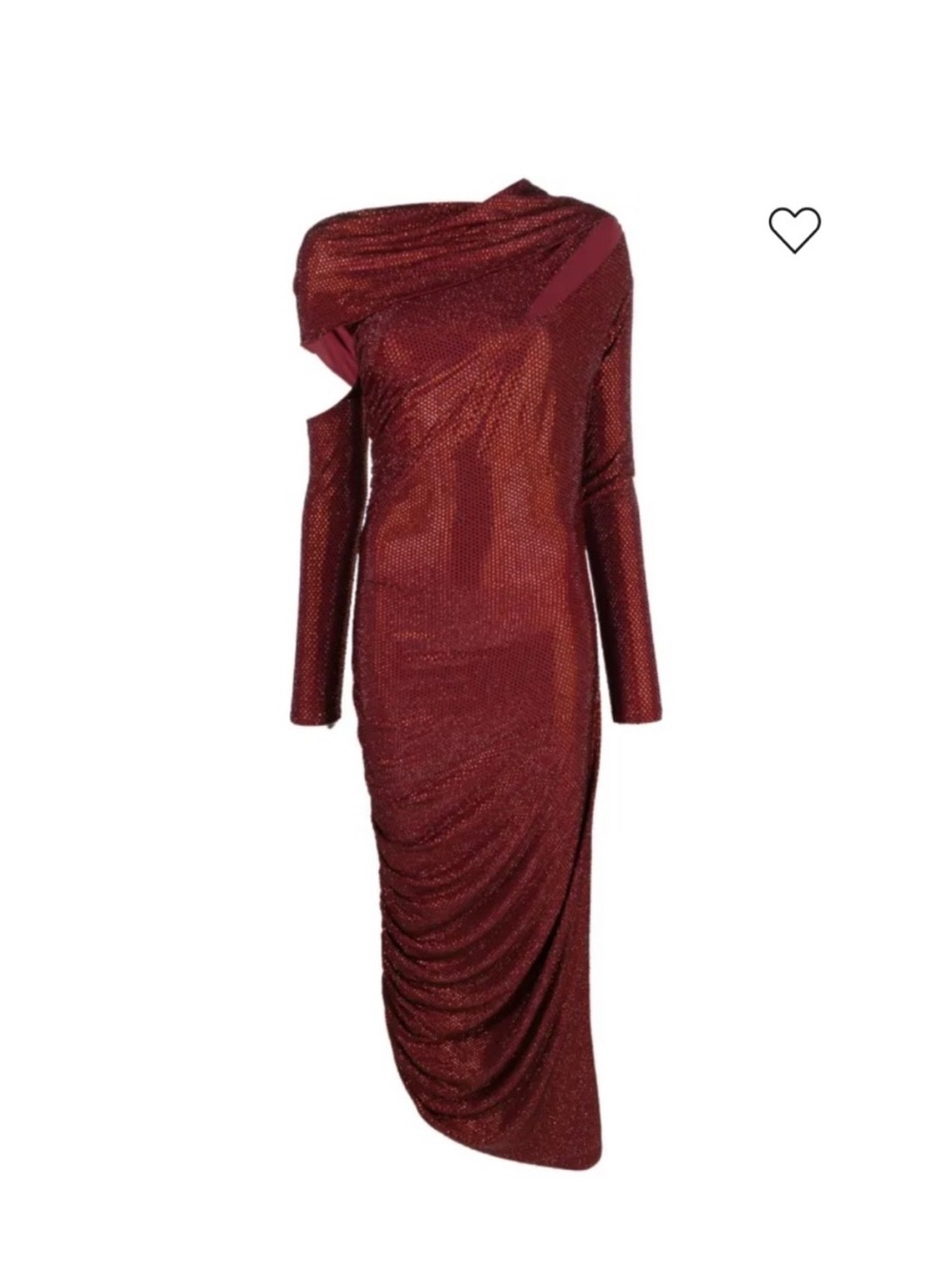 cult gaia Metallic Burgundy One-Shoulder Ruched Maxi Dress